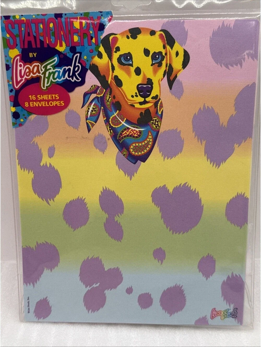 1990 Lisa Frank Stationary Pack Sealed Yellow Spotted Dalmatian 16 Sheet Vintage
